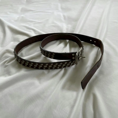 Pre-owned Undercover Studded Leather Belt In Brown
