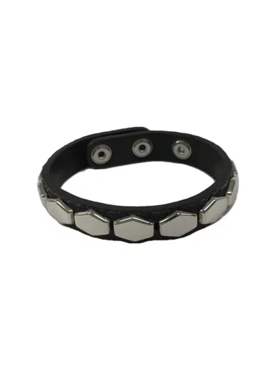 Pre-owned Undercover Studded Leather Bracelet In Black
