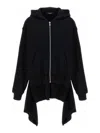 Undercover Two-material Hoodie With Asymmetrical Wool Inserts