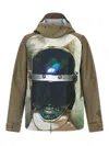Undercover Water-repellent Nylon Jacket With Futuristic Artwork In Multi