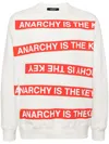 Undercover Anarchy Is The Key Cotton Fleece Sweatshirt In White