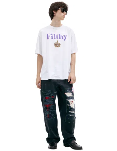 Undercover T-shirt Print 'filthy' In White