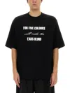 Undercover Graphic Print Black T-shirt With Exposed-seam Detailing And Logo Patch
