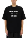 Undercover Graphic Print Black T-shirt With Exposed-seam Detailing And Logo Patch In Black