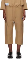 Undercover Tan Champion Edition Cropped Sweatpants In Beige