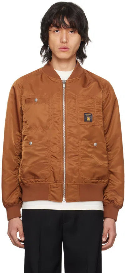 Undercover Tan Raglan Bomber Jacket In Brown