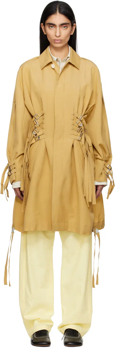 Undercover Tan Uc1e1301 Coat In Beige