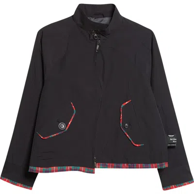 Undercover Tartan Trim Wavy Zip Jacket In Black