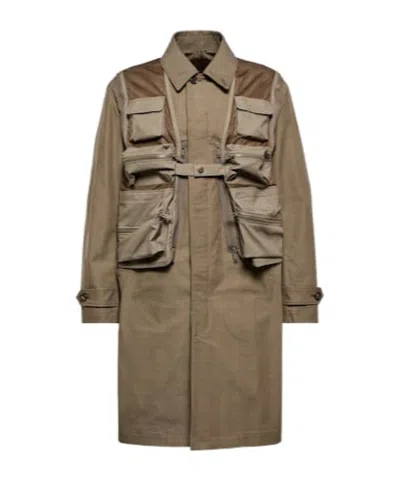 Undercover Technical Coat With Removable Vest In Brown