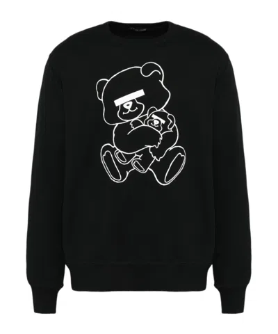 Undercover Teddy Printed Crewneck Sweatshirt In Black