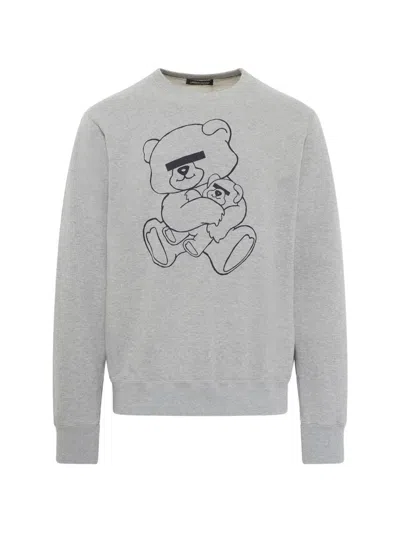 Undercover Teddy-print Sweatshirt In Gray