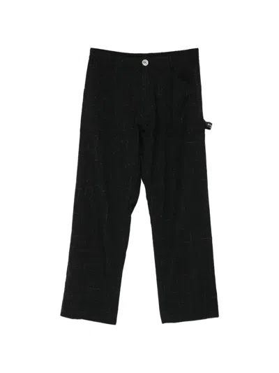 Undercover Textured Button-fastening Trousers In Black