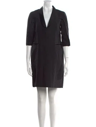 Pre-owned Undercover Tie Neck Mini Dress In Black