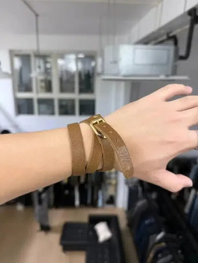 Pre-owned Undercover Triple Leather Bracelet In Brown