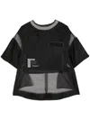 Undercover Tulle-panelled T-shirt In Black