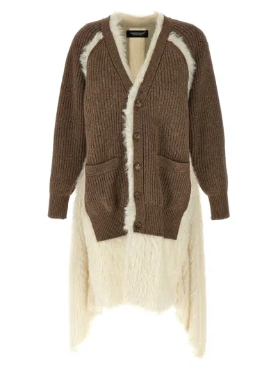 UNDERCOVER UNDERCOVER TWO-MATERIAL CARDIGAN