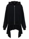 Undercover Two-material Hoodie With Asymmetrical Wool Inserts
