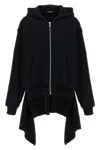 Undercover Two-material Hoodie With Asymmetrical Wool Inserts