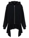 Undercover Two-material Hoodie With Asymmetrical Wool Inserts In Black