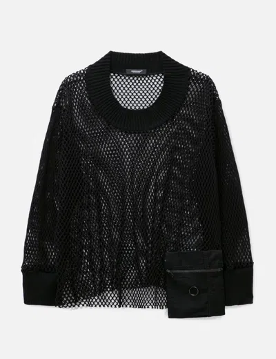 Undercover Uc1d4901 Net Knit Sweater In Black
