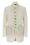 Undercover Sleeveless Blazer With Frayed Edges And Button Detailing