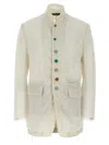 Undercover Sleeveless Blazer With Frayed Edges And Button Detailing
