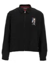 Undercover Zip Up Jacket With Portrait Patch Black In Black