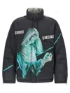 Undercover Heldon Print Down Jacket In Black