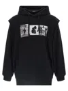Undercover Gauze Cotton Hoodie With Double Layer Vest In Black