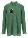 Undercover Textured Knit Sweater Graphic Patch In Green