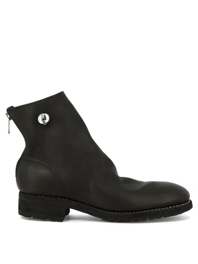 Undercover Men's Black Leather Ankle Boots With Rubber Sole