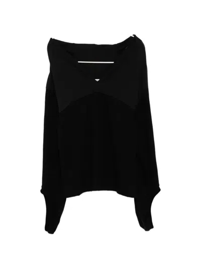 Undercover V-neck Panelled T-shirt In Black