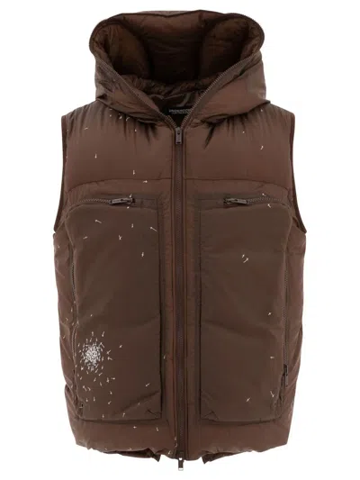 UNDERCOVER UNDERCOVER VEST JACKET WITH CROSS PRINT