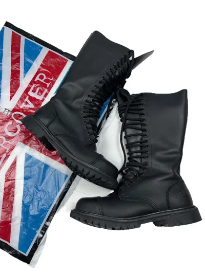 Pre-owned Undercover Vintage  20 Eye High Leather Combat Boot Steel Toe In Black