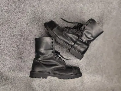 Pre-owned Undercover Vintage  Black Leather Steel Toe England Boots