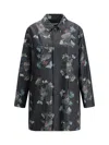 Undercover Waxed Cotton Raincoat In Gray