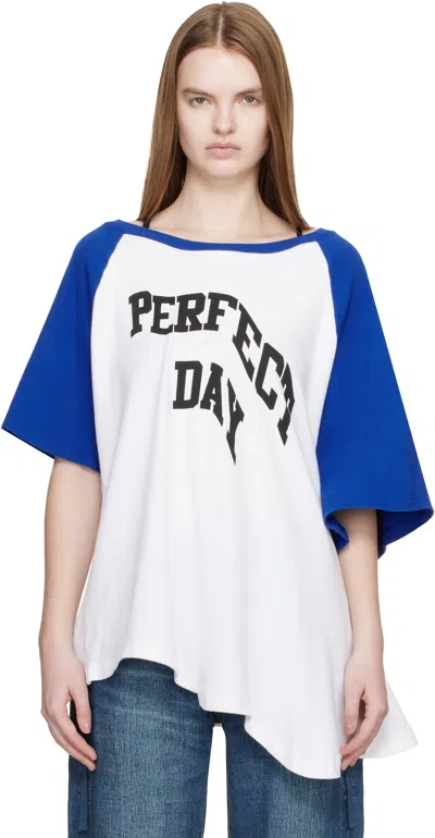 Undercover White & Blue Uc1e8805-2 'perfect Day' T-shirt
