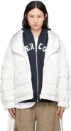 Undercover White Contrast Down Jacket In White