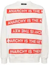 Undercover Anarchy Is The Key Cotton Fleece Sweatshirt In White