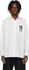 Undercover Button-down Collar Shirt With Front Pocket In White