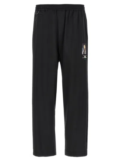 Undercover Wide Leg Pants With Beaded Embroidery In Black