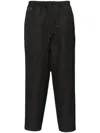 Undercover Windowpane Pattern Cropped Trousers In Black