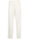 Undercover Windowpane-print Wide-leg Trousers In Nude