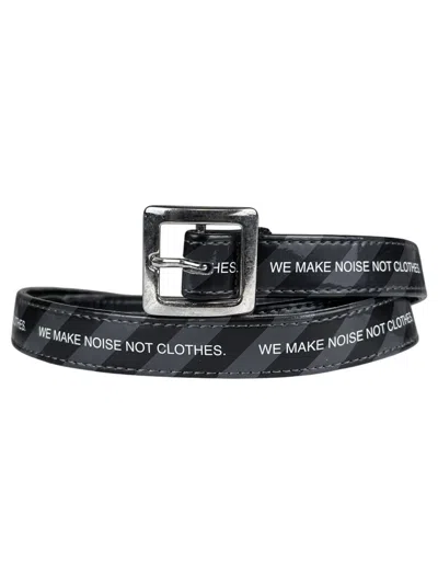 Pre-owned Undercover Wmnnc We Make Noise Logo Leather Belt In Black