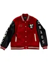 Undercover Patch-detail Buttoned Bomber Jacket In Red