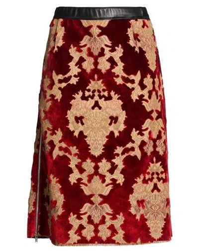 Undercover Woman Midi Skirt Burgundy Size 3 Acrylic, Polyester, Sheepskin In Brown