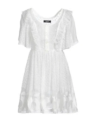 Undercover Woman Mini Dress White Size 2 Cotton, Cupro, Nylon