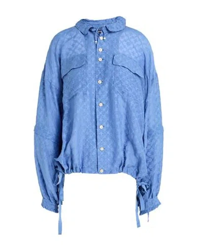 Undercover Woman Shirt Azure Size 2 Linen In Blue