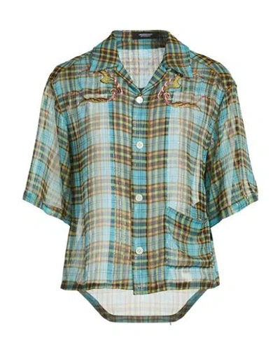 Undercover Woman Shirt Turquoise Size 2 Silk, Polyester In Multi