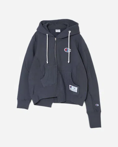 Undercover Women S Champion Fleece Zip Hoodie Navy In Gray